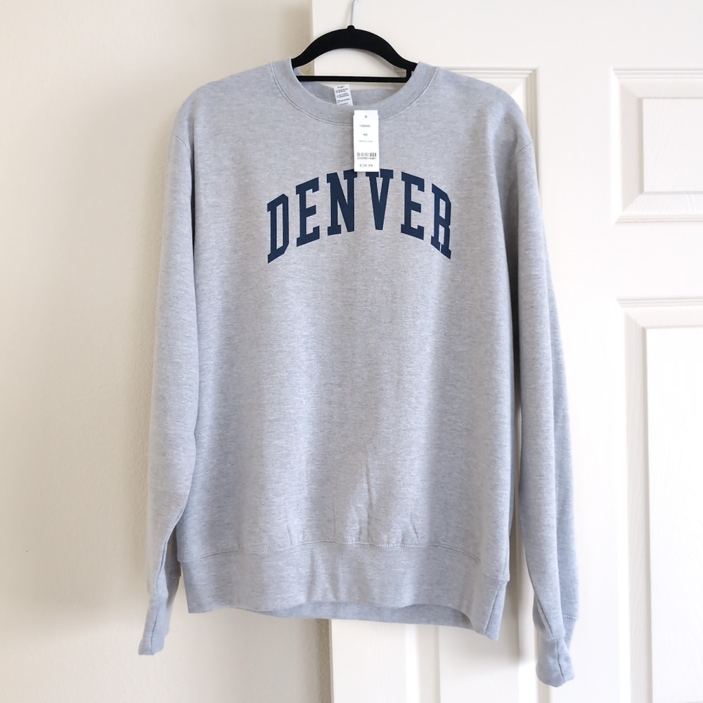 New DENVER Gray Crewneck Sweatshirt – Unisex, Size M